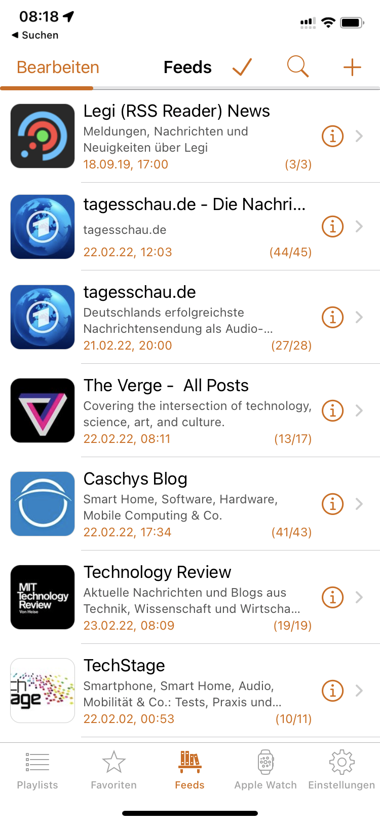 Legi RSS Reader - Nachrichten lesen mit der Apple Watch