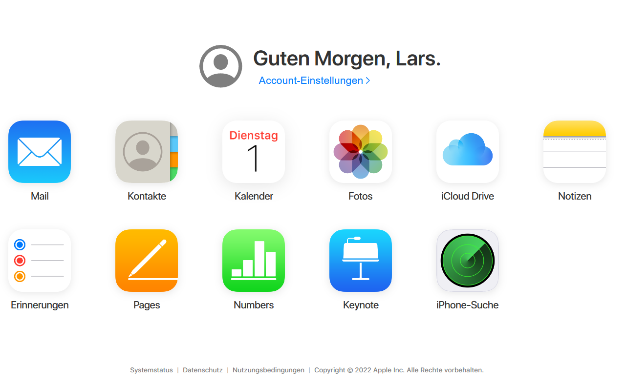 Konten synchronisieren von der iCloud zu Windows 11