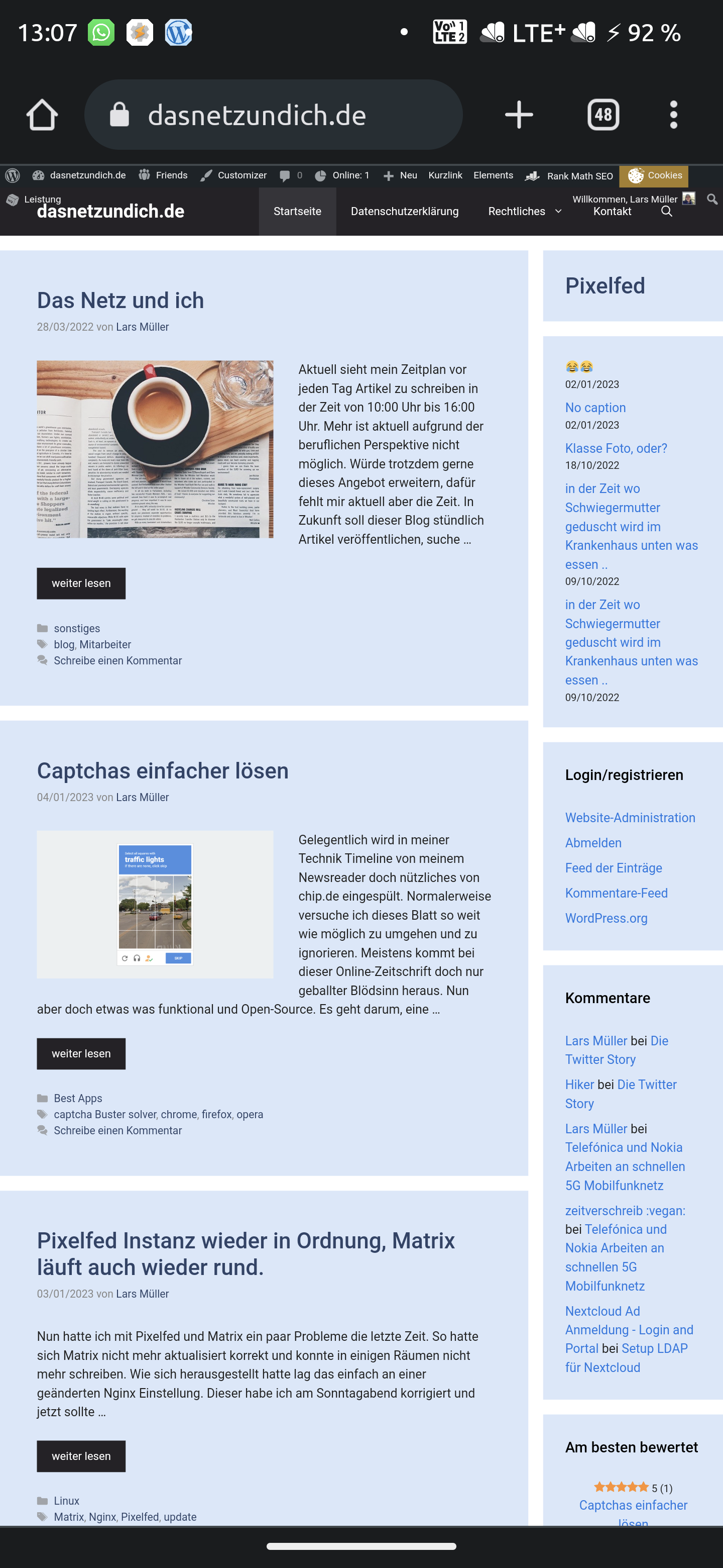 Wordpress Theme gewechselt