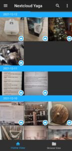 Ansicht der Nextcloud Yaga App