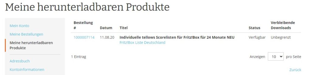 Tellows Anruferschutz, Downloadbereich der Produkte