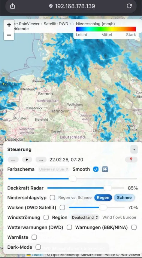 Serverkonfiguration für lokale Webseitenverfügbarkeit