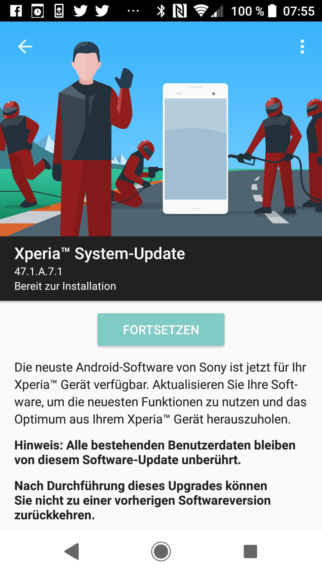 , Xperia XZ1 Update auf 47.1.A.7.1 