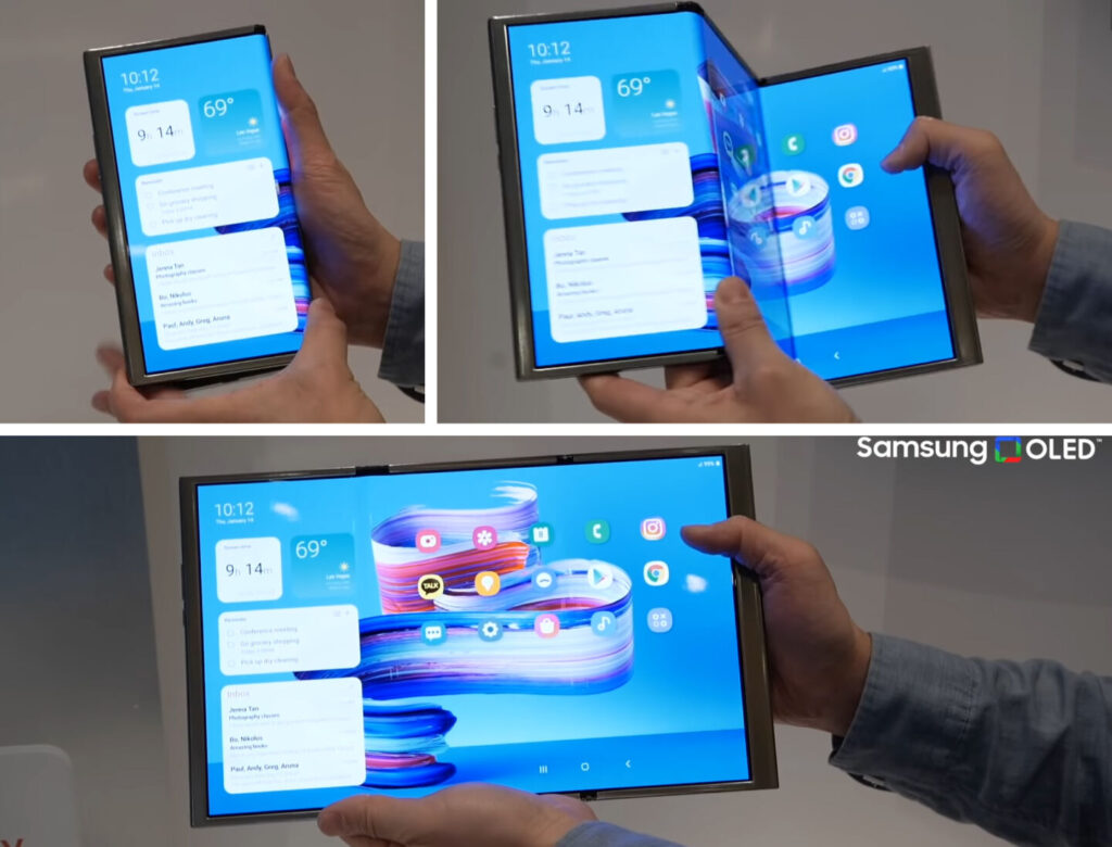 , Samsung zeigt Konzepte für neue Geräte mit faltbaren Display auf der CES