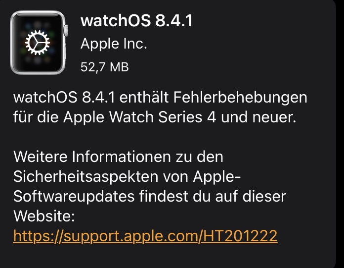 , Apple Watch mit neuem Update