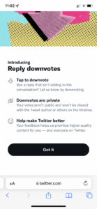 Downvote, Twitter fügt Downvote Button hinzu