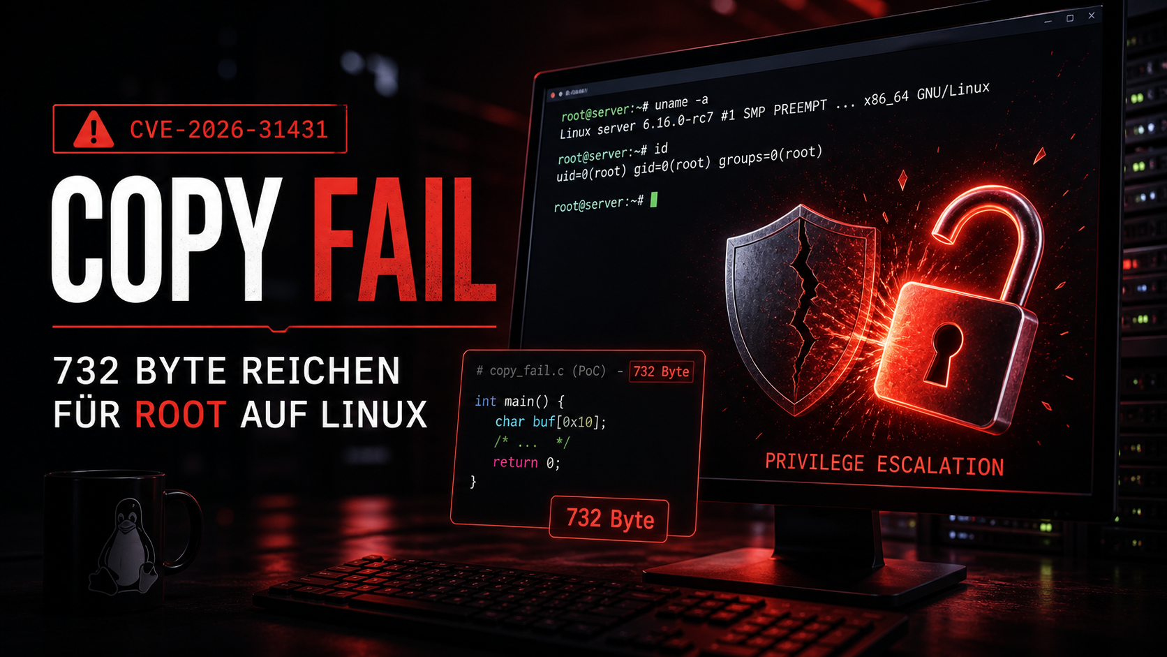 **Kritischer Datenübertragungsfehler: COPY FAIL auf Linux – Sicherheitsrisiko erkannt.**
