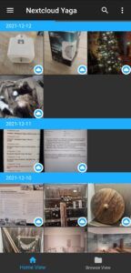 Ansicht der Nextcloud Yaga App